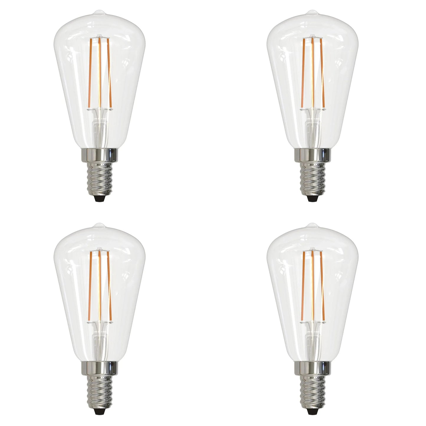 776821 - Filaments Dimmable ST15 Clear Glass Candelabra Base - 4 Watt - 2700K - 4 Pack
