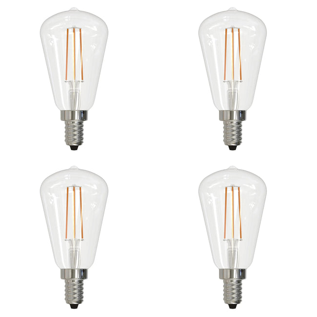 776821 - Filaments Dimmable ST15 Clear Glass Candelabra Base - 4 Watt - 2700K - 4 Pack