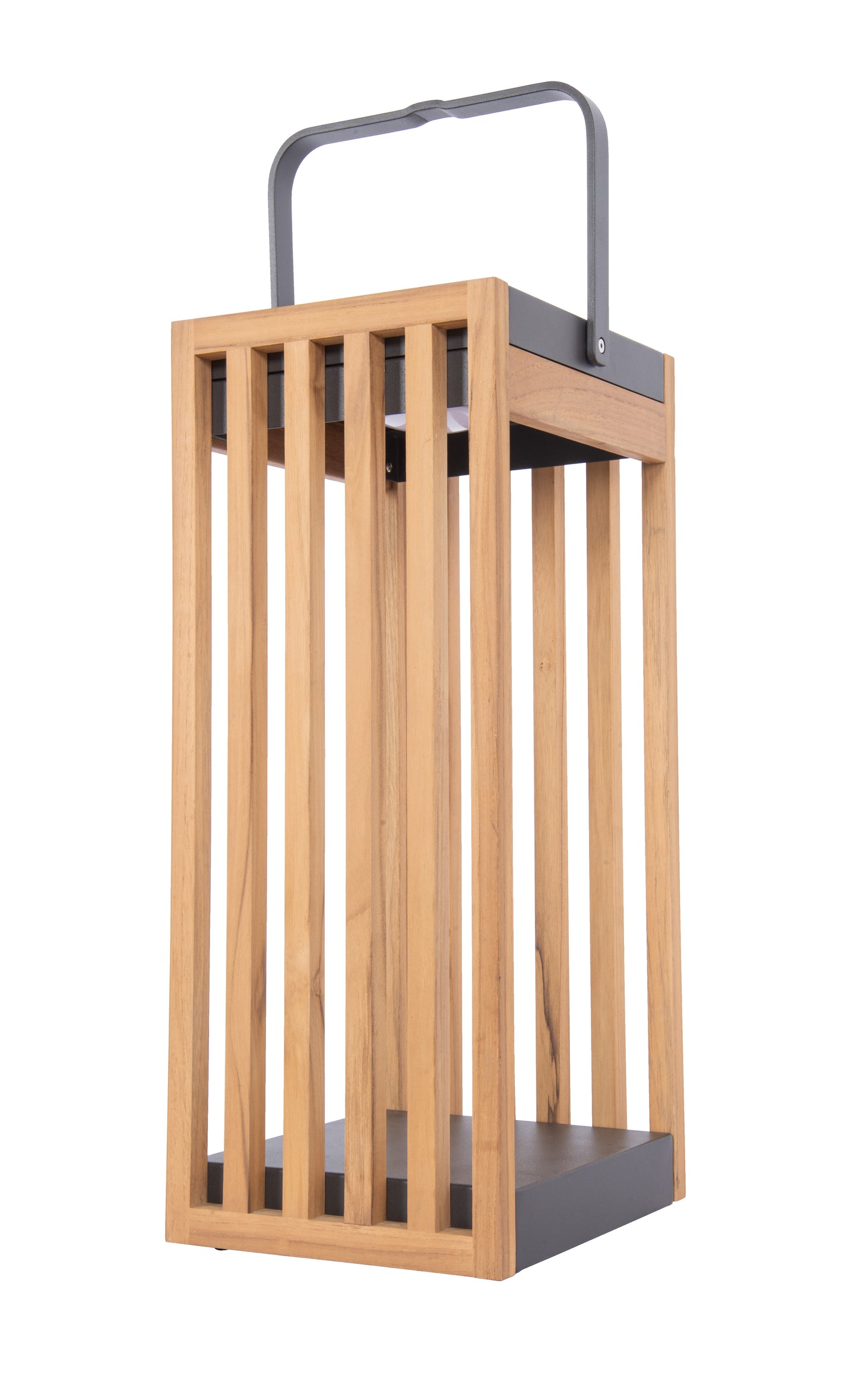 86298TKTG-OTR - Teak 1 Light 20" High LED Rechargeable Lamp - Teak / Textured Grey