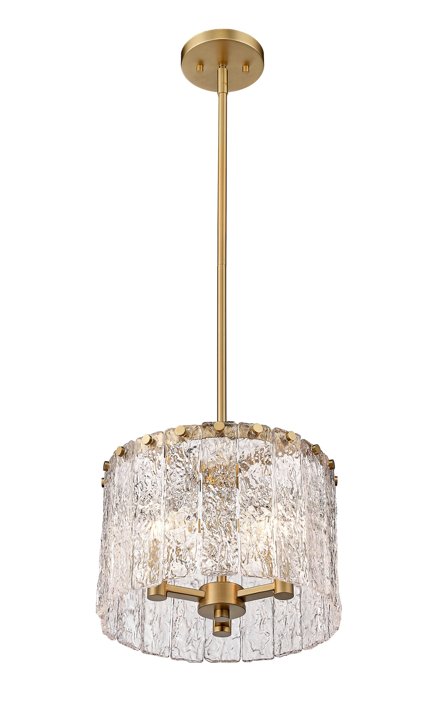 1943P12-MGLD - Glacier 3 Light 12" Pendant - Modern Gold