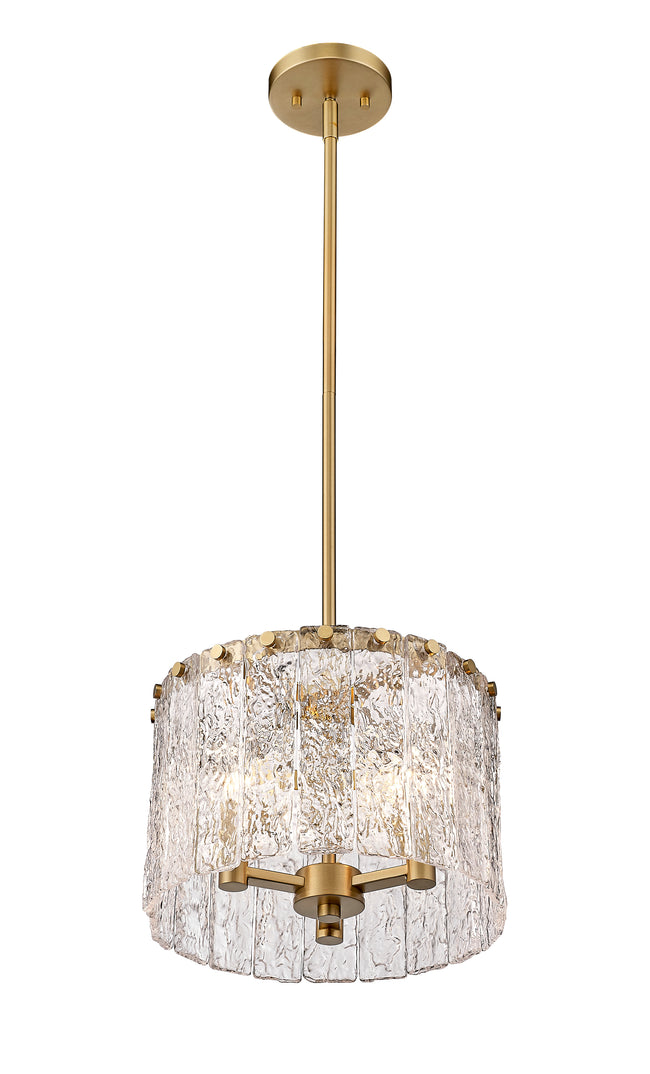 1943P12-MGLD - Glacier 3 Light 12" Pendant - Modern Gold
