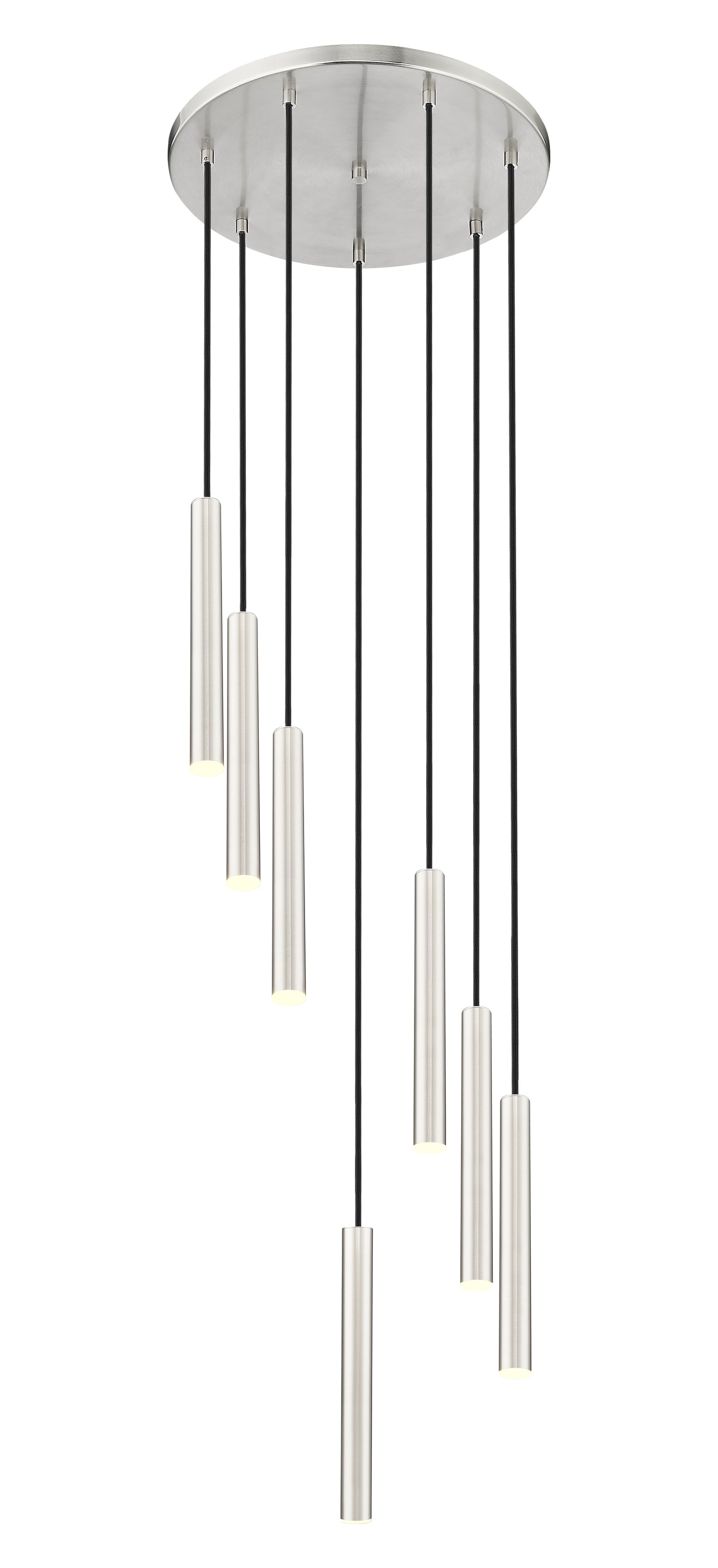 919MP12-7R-BN-LED - Forest 7 Light 18" Chandelier - Brushed Nickel