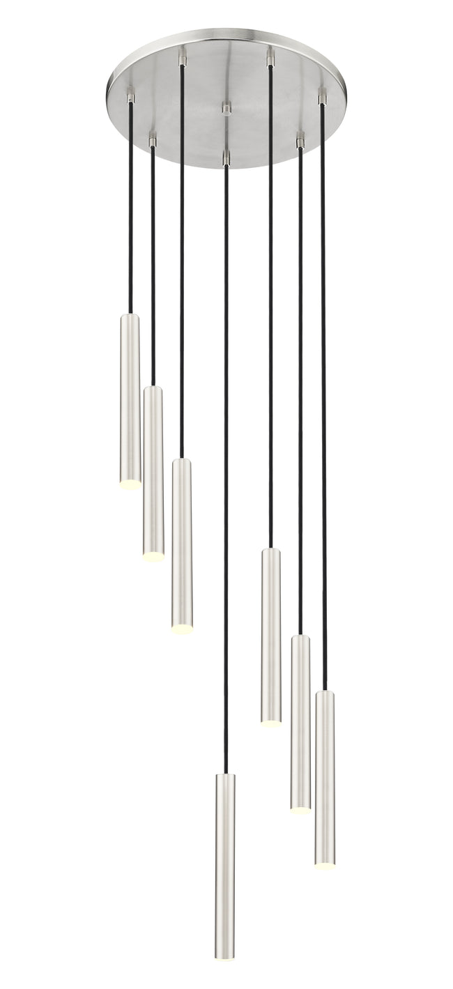 919MP12-7R-BN-LED - Forest 7 Light 18" Chandelier - Brushed Nickel