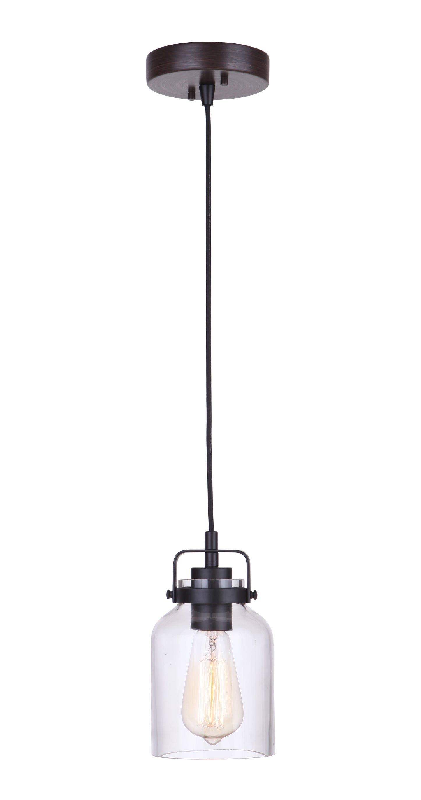 53691-FBDT - Foxwood 1 Light 5.13" Wide Mini Pendant - Flat Black / Dark Teak