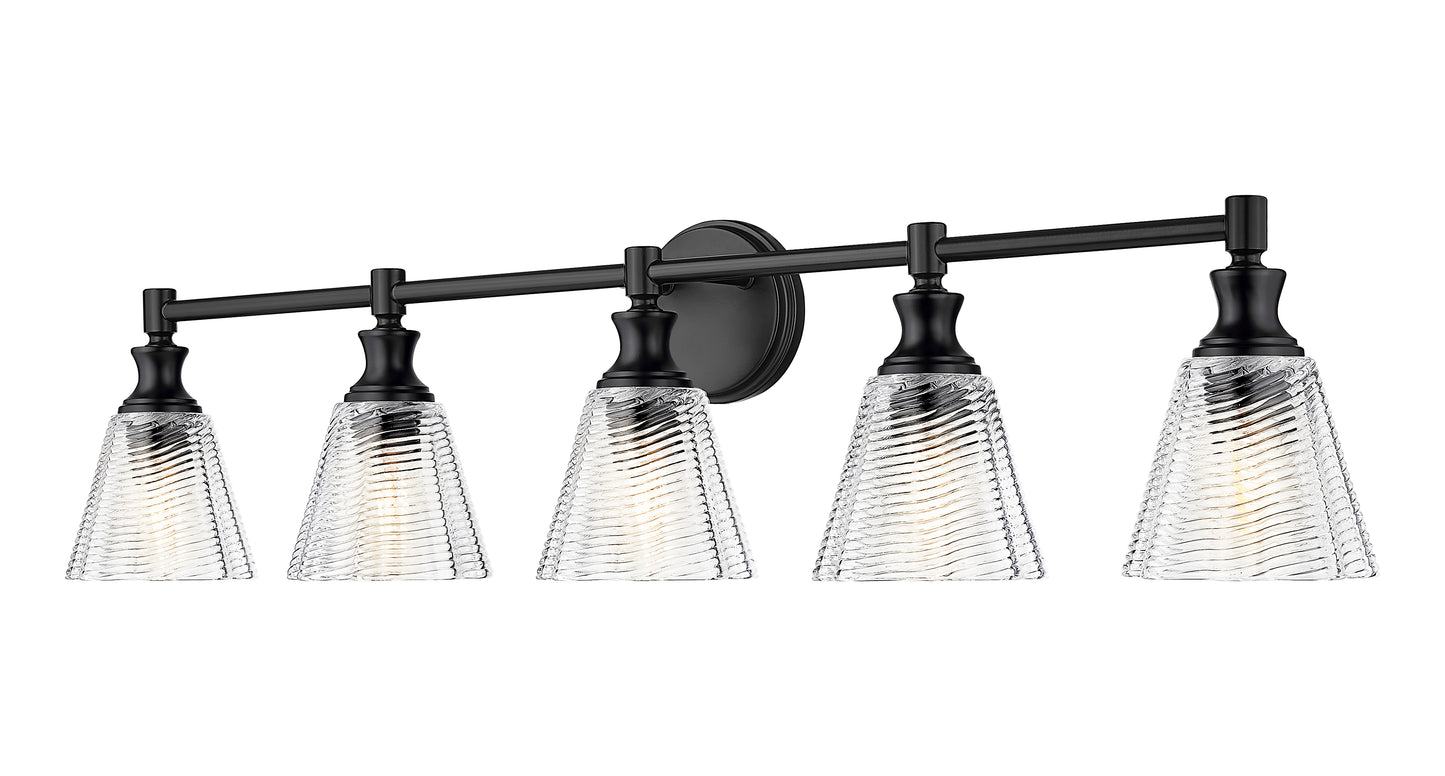 7704-5V-MB - Auden 5 Light 40" Vanity - Matte Black
