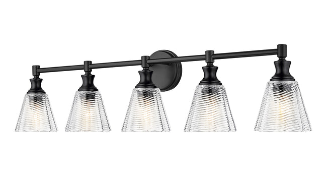 7704-5V-MB - Auden 5 Light 40" Vanity - Matte Black