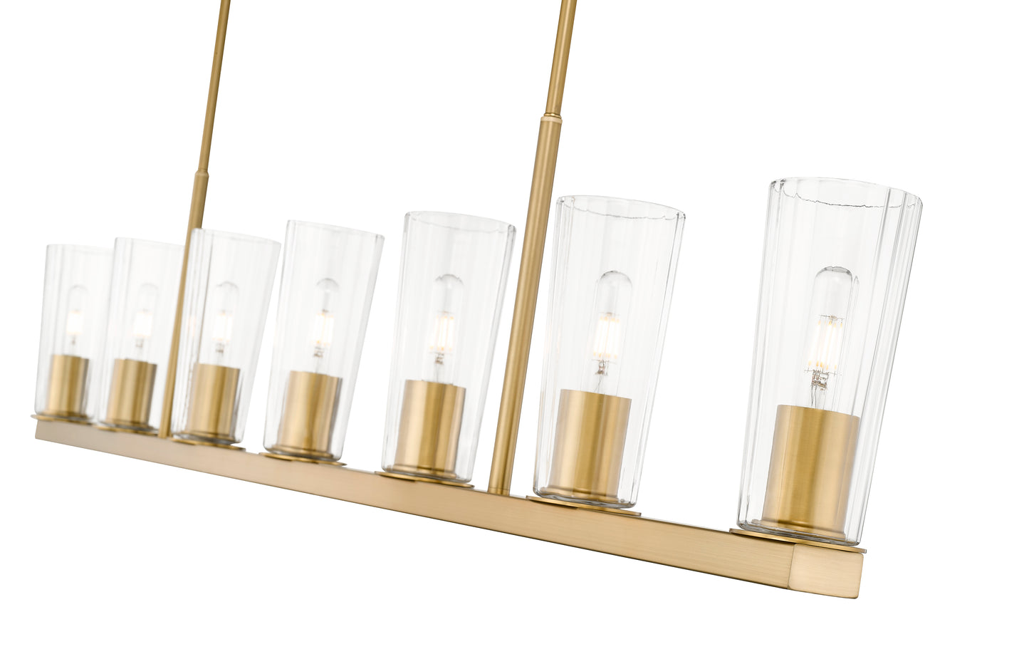 826-7L-MGLD - Titus 7 Light Linear 64" Chandelier - Modern Gold