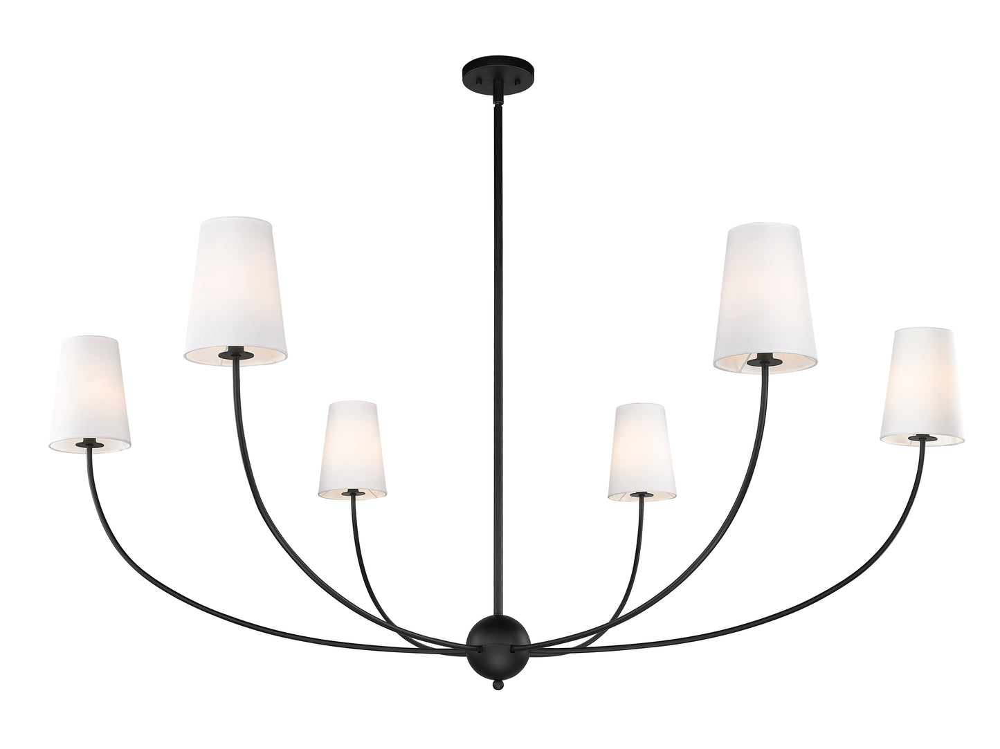 3040-62MB - Shannon 6 Light 62" Chandelier - Matte Black