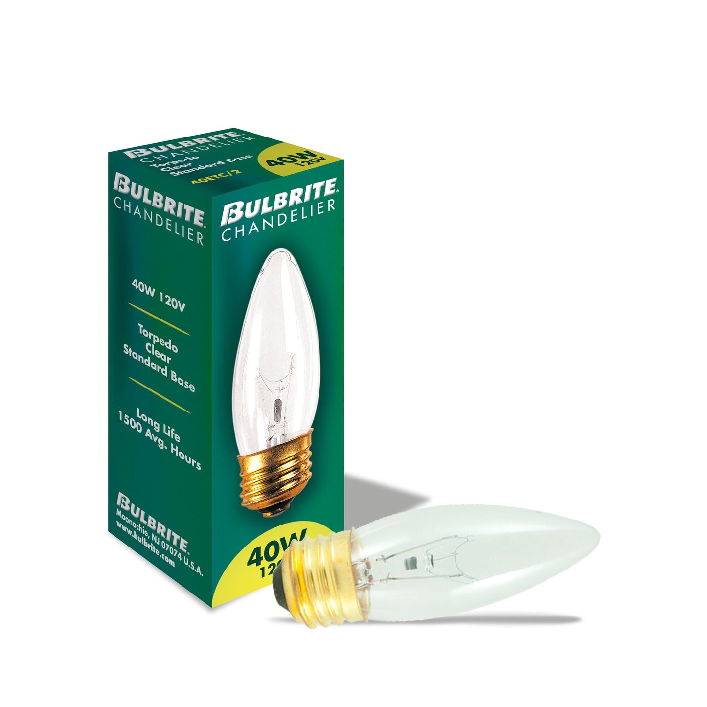 405040 - Dimmable Clear B10 Incandescent Light Bulb - 40 Watt - 2700K - 25 Pack