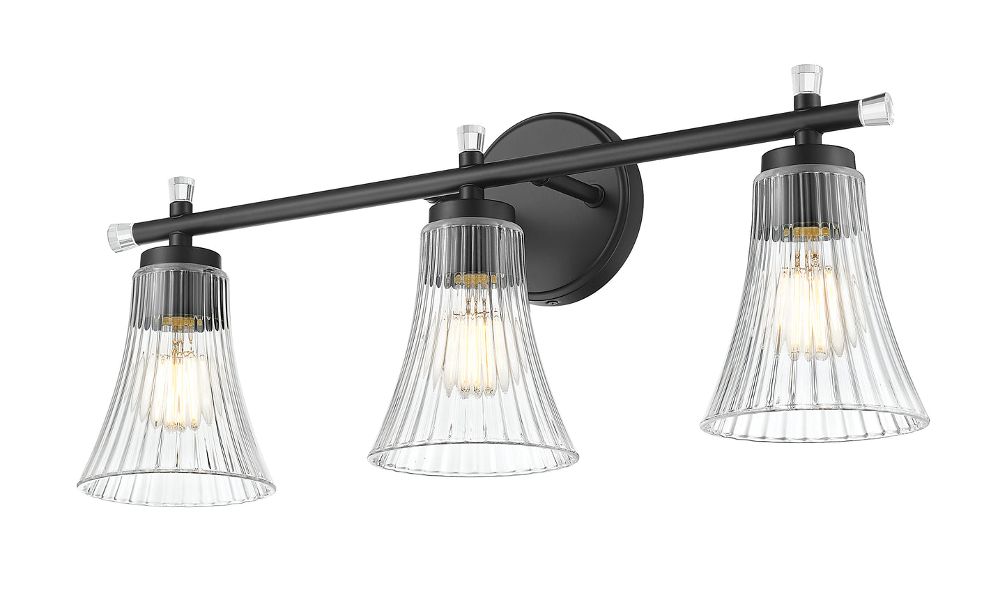 7519-3V-MB - Belle 3 Light 24" Vanity - Matte Black