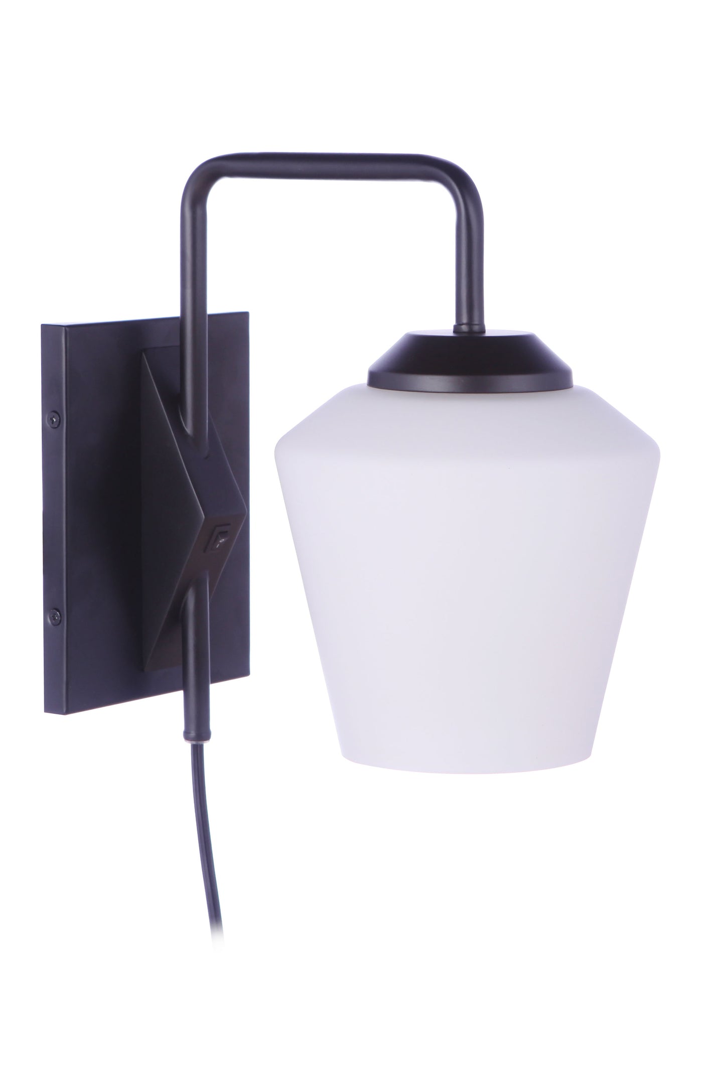 56761P-FB - Rive 1 Light 10.88" High Plug-In Wall Sconce - Flat Black