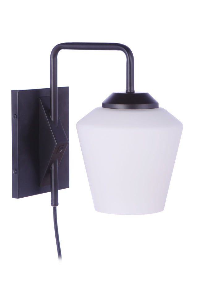 56761P-FB - Rive 1 Light 10.88" High Plug-In Wall Sconce - Flat Black