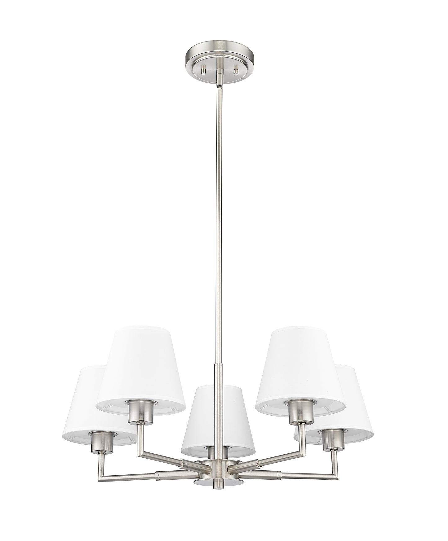 744-26R-BN - Leila 5 Light 26" Chandelier - Brushed Nickel