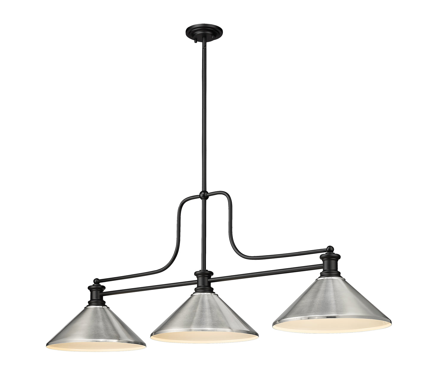725-3MB-MBN - Melange 3 Light 52" Billiard - Matte Black