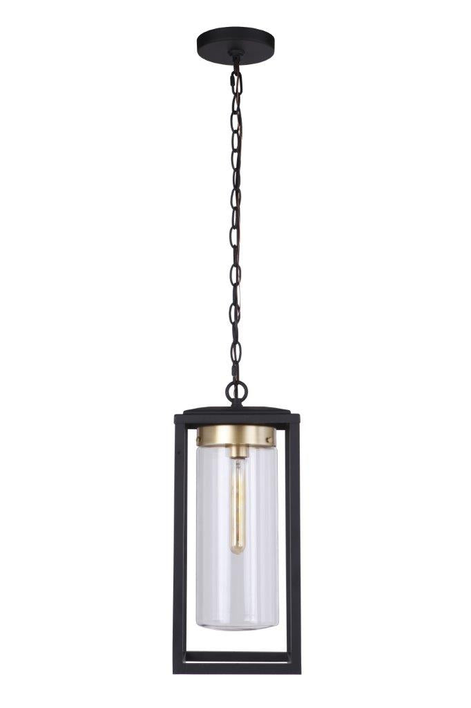 ZA4821-MNSB - Neo 1 Light 7.88" Wide Outdoor Pendant - Midnight / Satin Brass