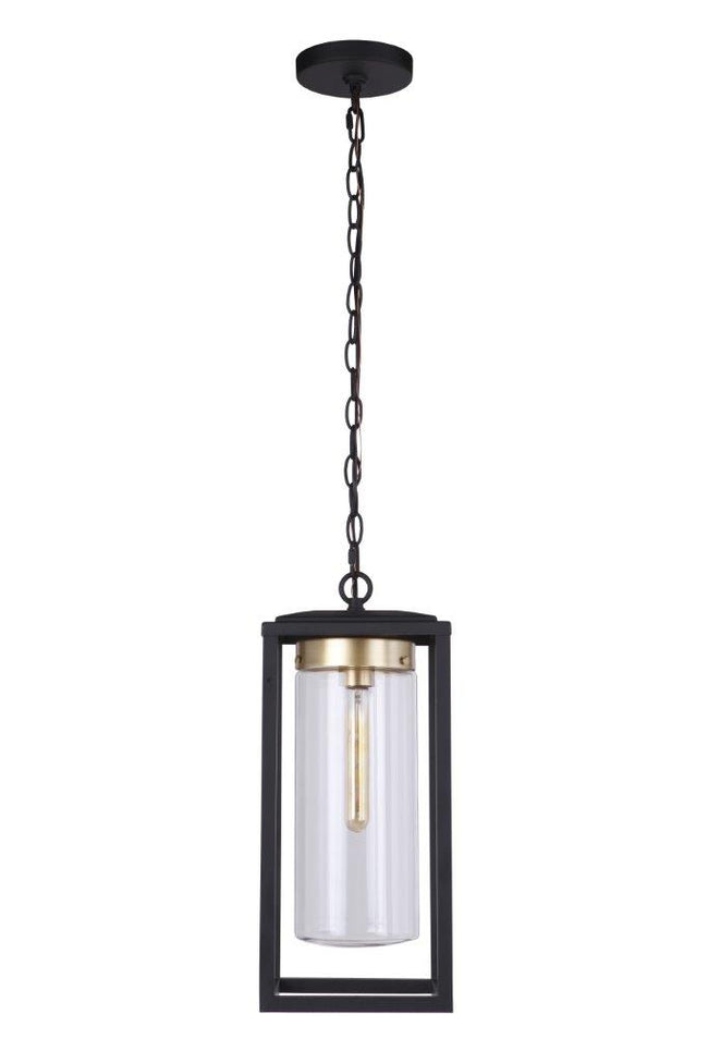 ZA4821-MNSB - Neo 1 Light 7.88" Wide Outdoor Pendant - Midnight / Satin Brass