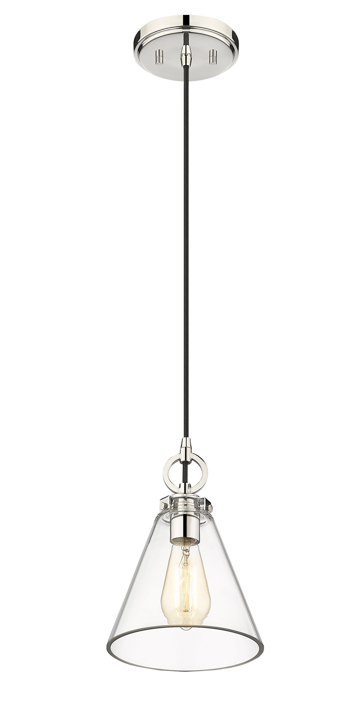 3034P8-PN - Harper 1 Light 8" Pendant - Polished Nickel