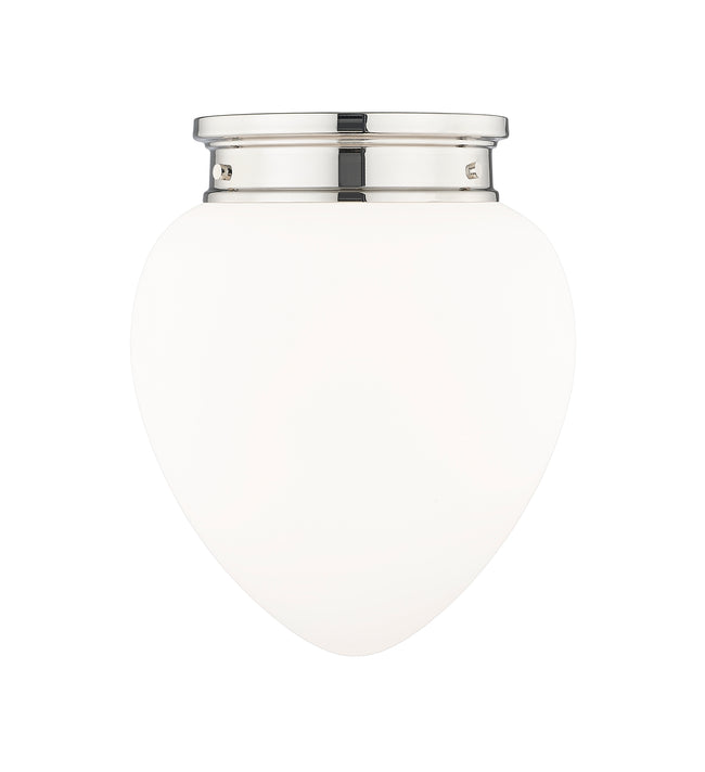 1945F12-PN - Gideon 1 Light Flush 12" Mount - Polished Nickel