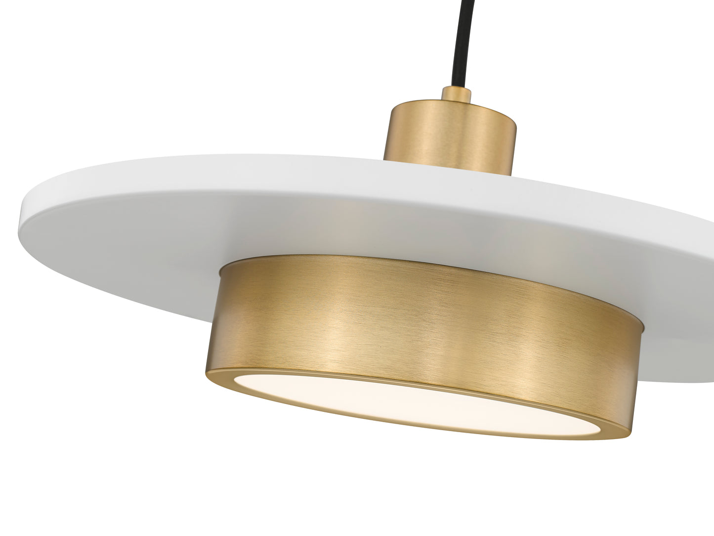 829P16-MW-MGLD-LED - Ludo 1 Light 16" Pendant - Matte White / Modern Gold