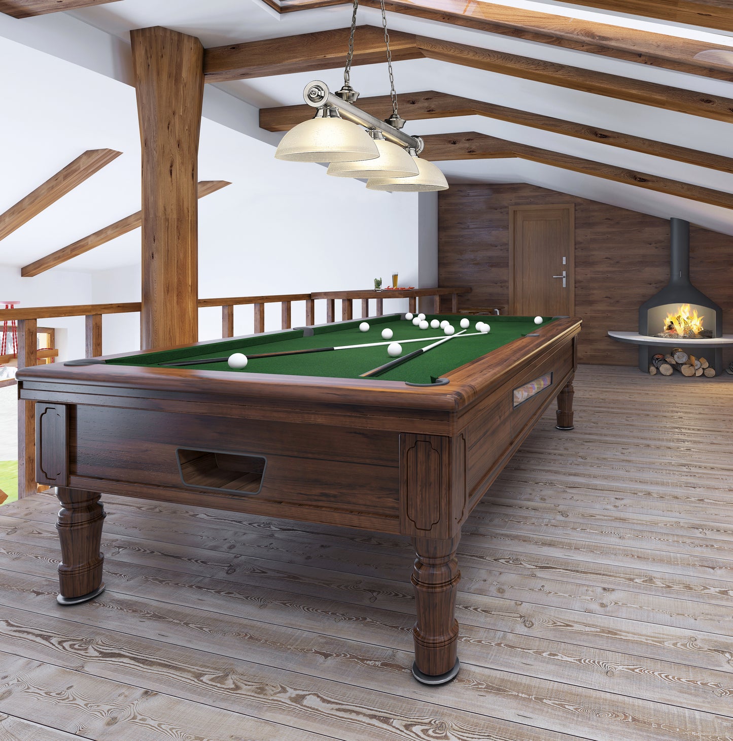 2306-3BN-DWL14 - Cordon 3 Light 57" Billiard - Brushed Nickel