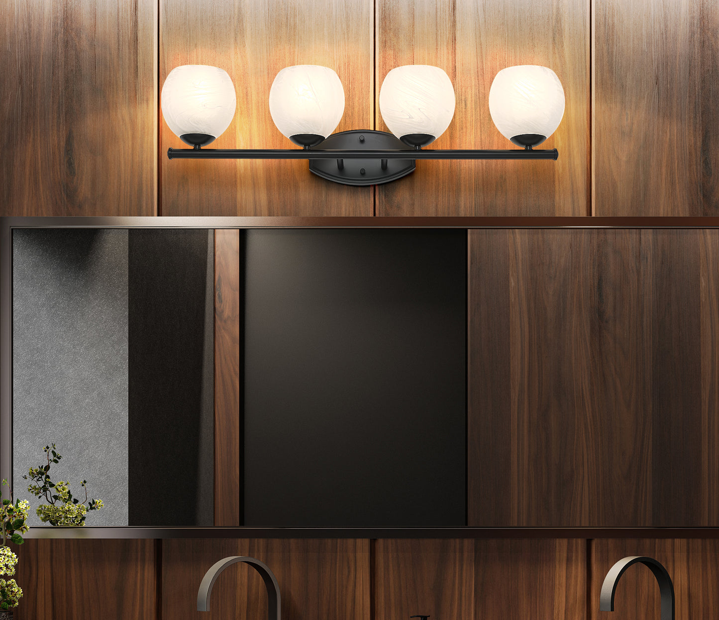 1963-4V-MB - Colette 4 Light 32" Vanity - Matte Black