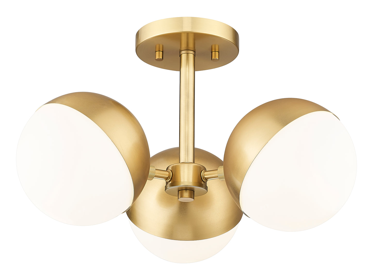 7517-3SF-MGLD - Realm Sphere 3 Light Semi Flush 17" Mount - Modern Gold