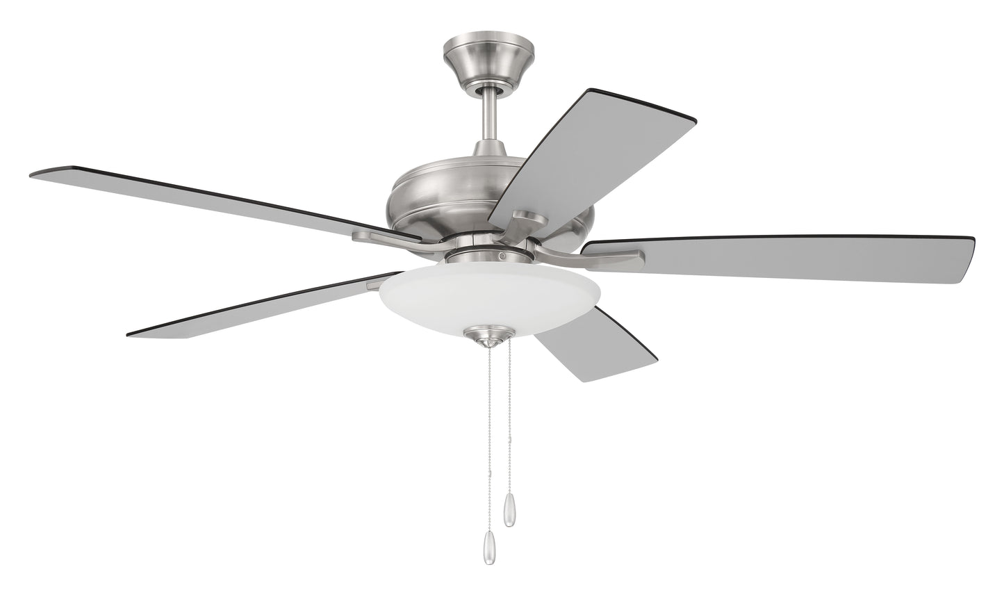 ECF111BNK5-BNGW - Eos 3 Light Bowl 52" 5 Blade Ceiling Fan with Light Kit - Brushed Nickel