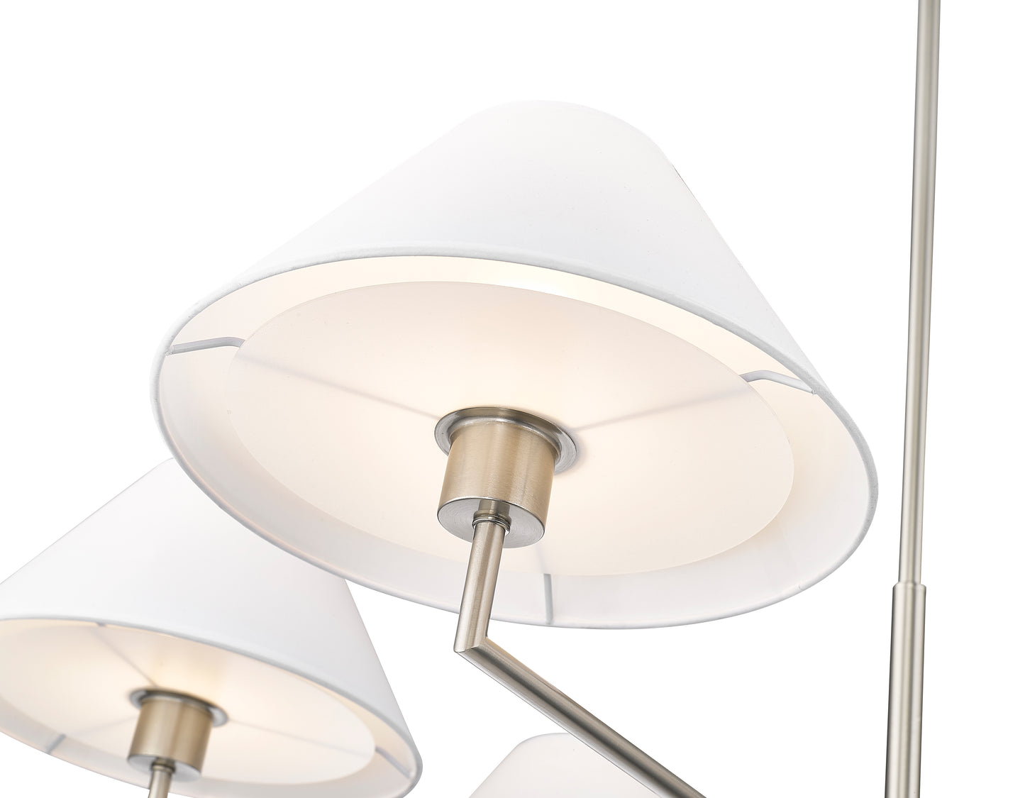744-44R-BN - Leila 6 Light 44" Chandelier - Brushed Nickel