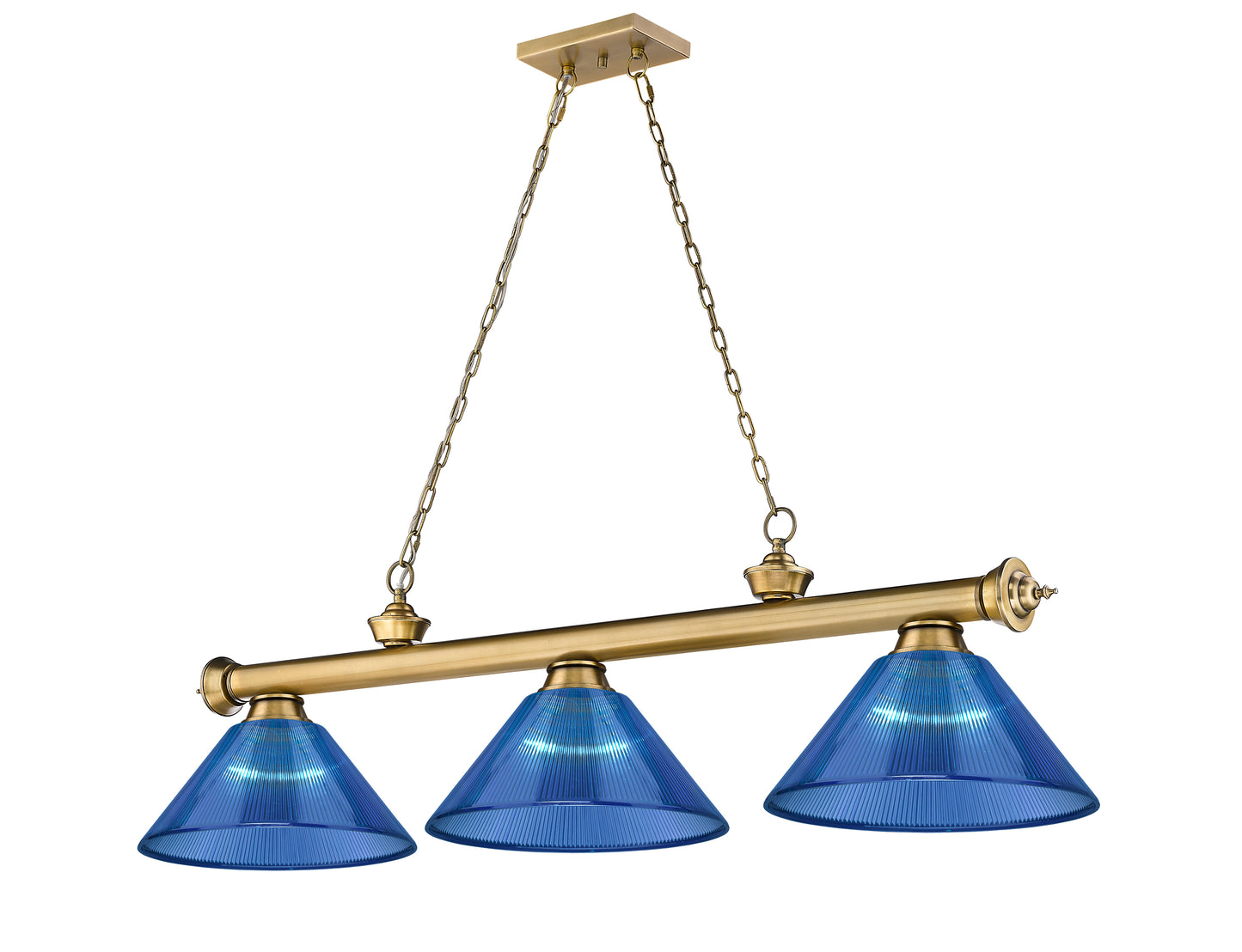 2306-3RB-ARDB - Cordon 3 Light 57" Billiard - Rubbed Brass