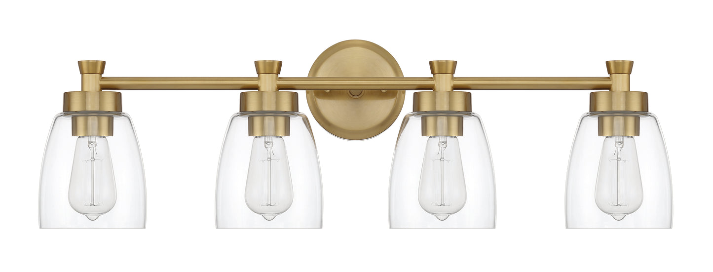 12730SB4 - Henning 4 Light 30" Wide Vanity Light - Satin Brass