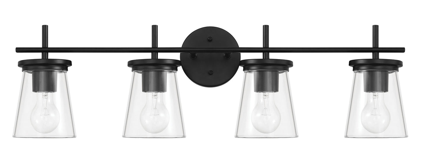 60404-FB - Connell 4 Light 30" Wide Vanity Light - Flat Black