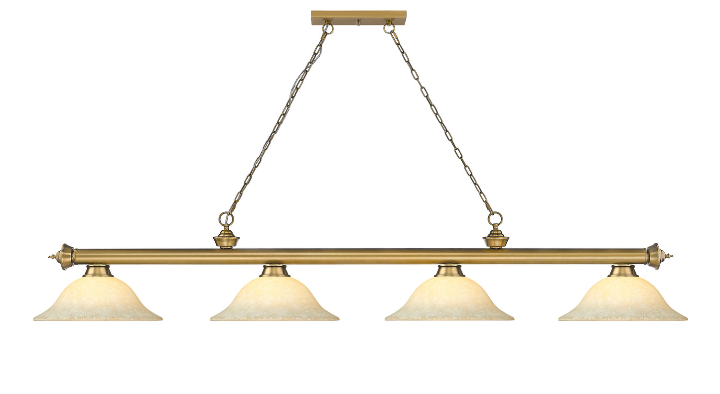 2306-4RB-GM16 - Cordon 4 Light 82" Billiard - Rubbed Brass