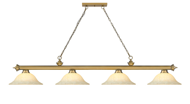 2306-4RB-GM16 - Cordon 4 Light 82" Billiard - Rubbed Brass