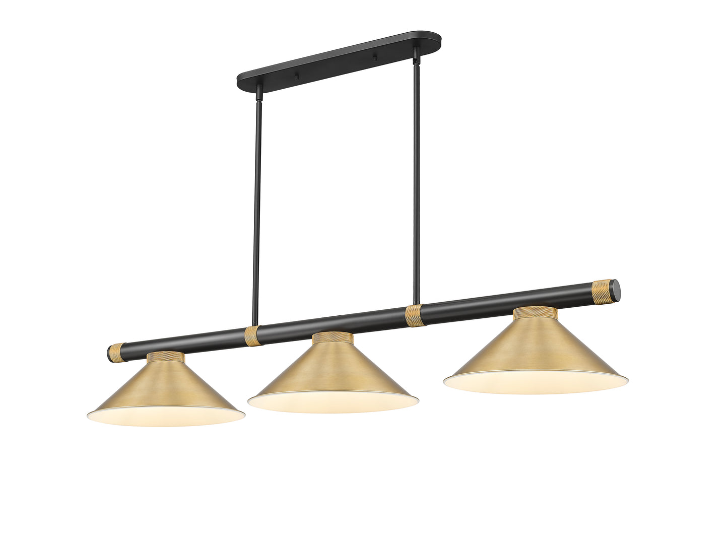 3050-3MB-RB-HBR15 - Vanguard 3 Light 58" Billiard - Matte Black / Rubbed Brass