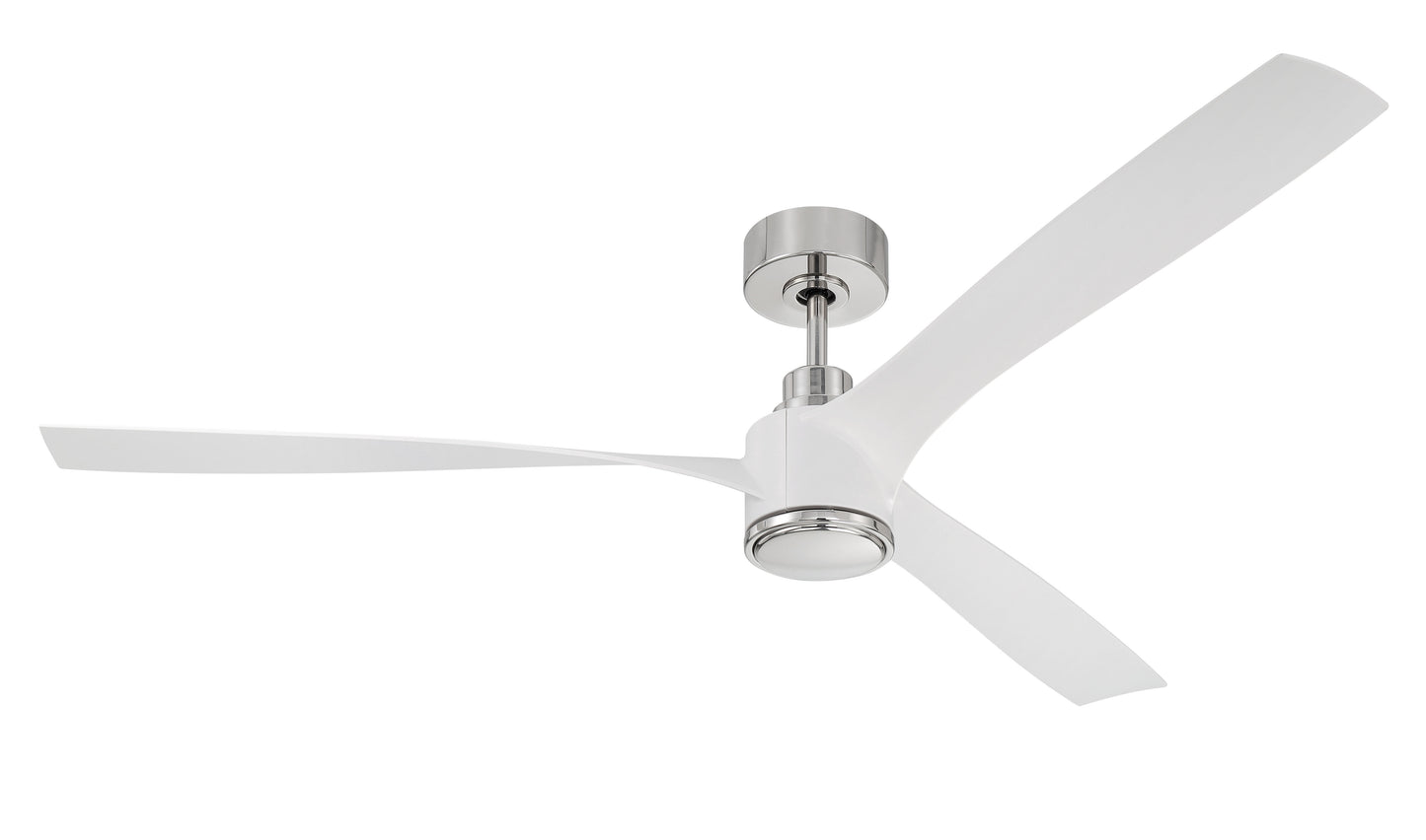 PHB60WPLN3-NWF - Phoebe 60" Indoor Ceiling Fan without Wifi 60" 3 Blade Ceiling Fan with Light Kit - White / Polished Nickel