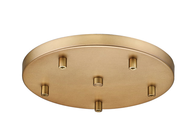 CP1205R-RB - Multi Point Canopy 5 Light Ceiling 12" Plate - Rubbed Brass