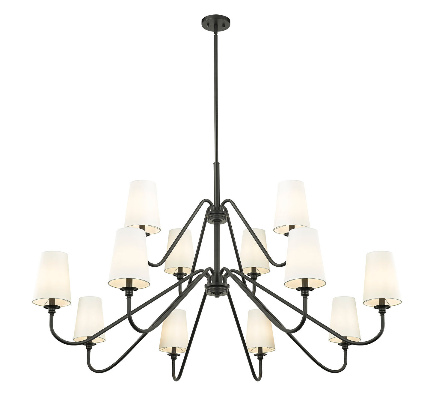 7509-12-60MB - Gianna 12 Light 60" Chandelier - Matte Black
