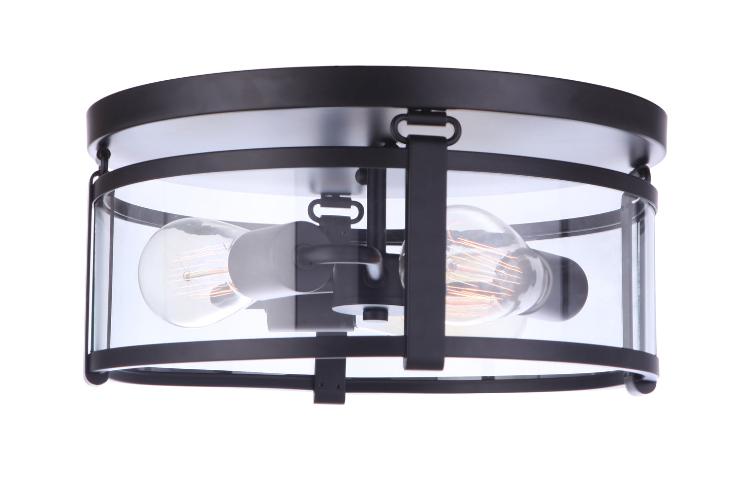 55383-FB - Elliot 3 Light 13" Wide Flush Mount - Flat Black