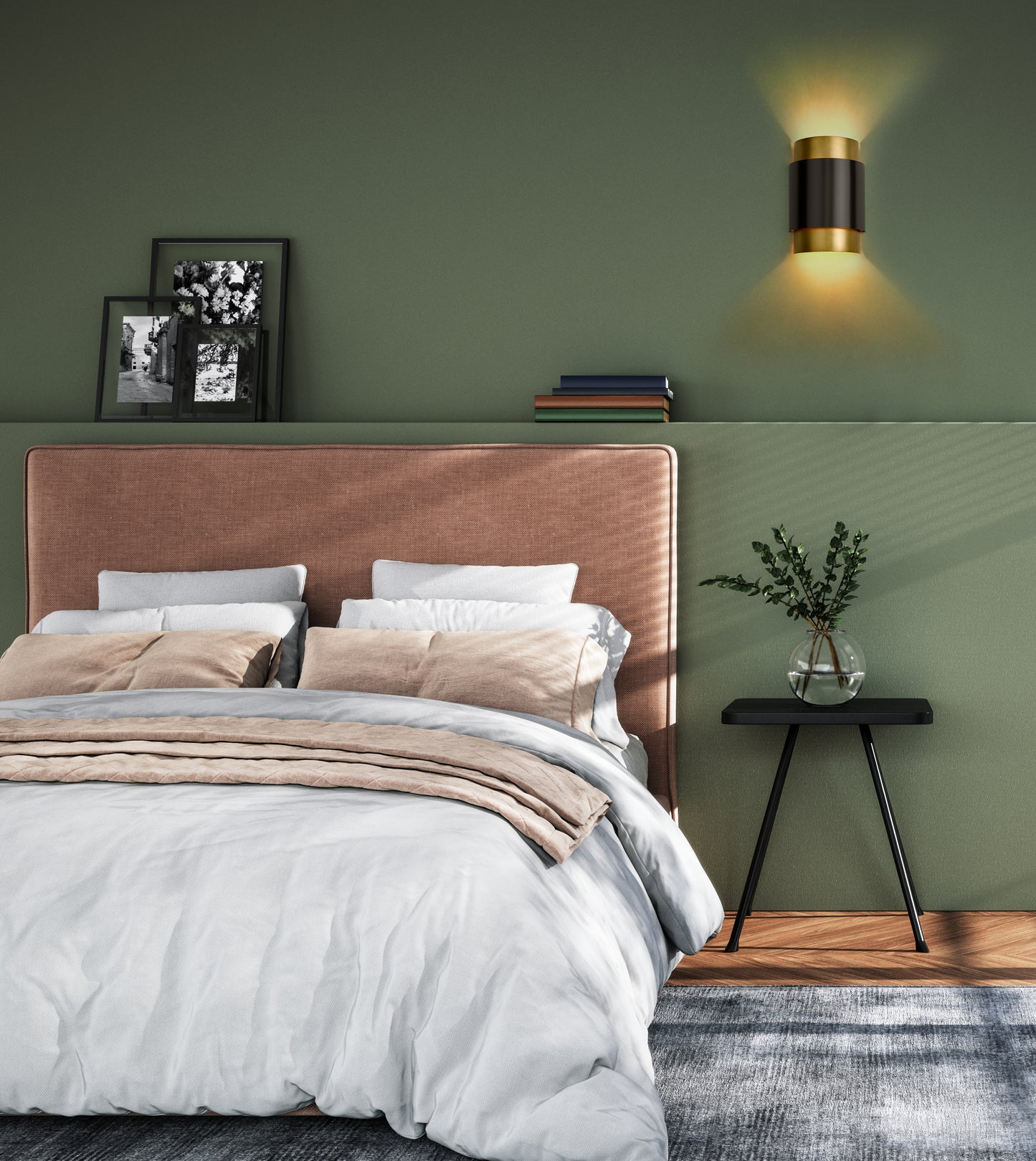 739S-BRZ-RB - Harlech 2 Light Wall 13" Sconce - Bronze / Rubbed Brass