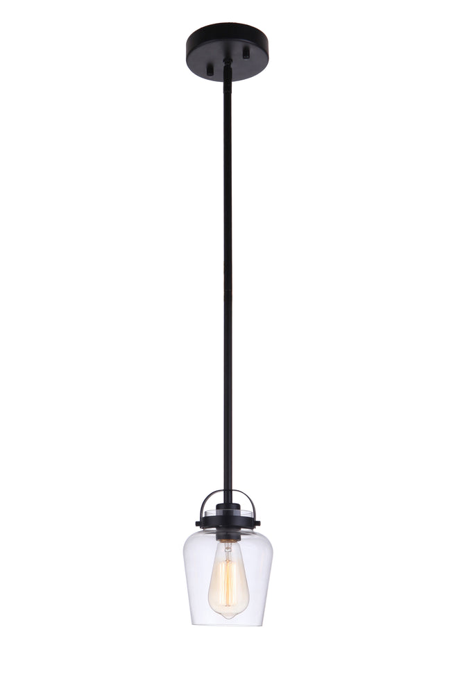 53591-FB - Trystan 1 Light 5.5" Wide Mini Pendant - Flat Black
