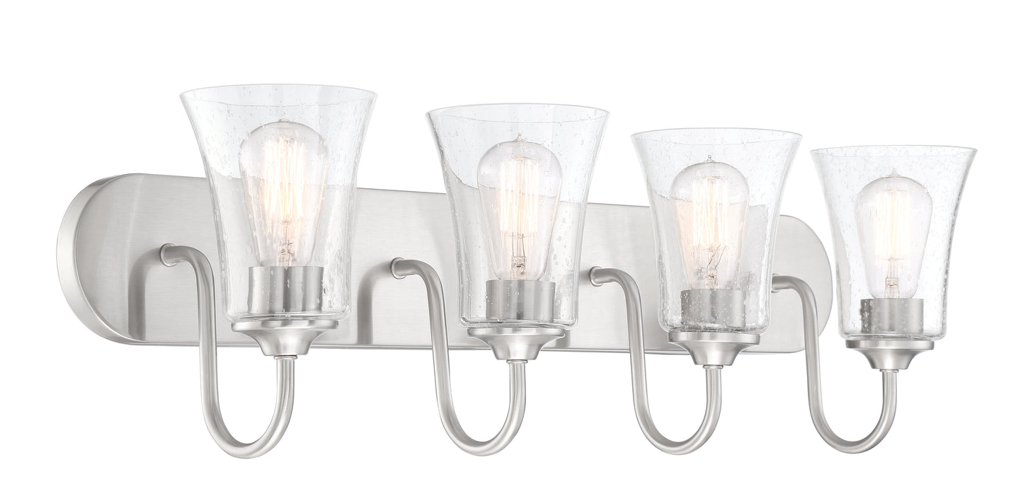 50404-BNK - Gwyneth 4 Light 30" Wide Vanity Light - Brushed Nickel