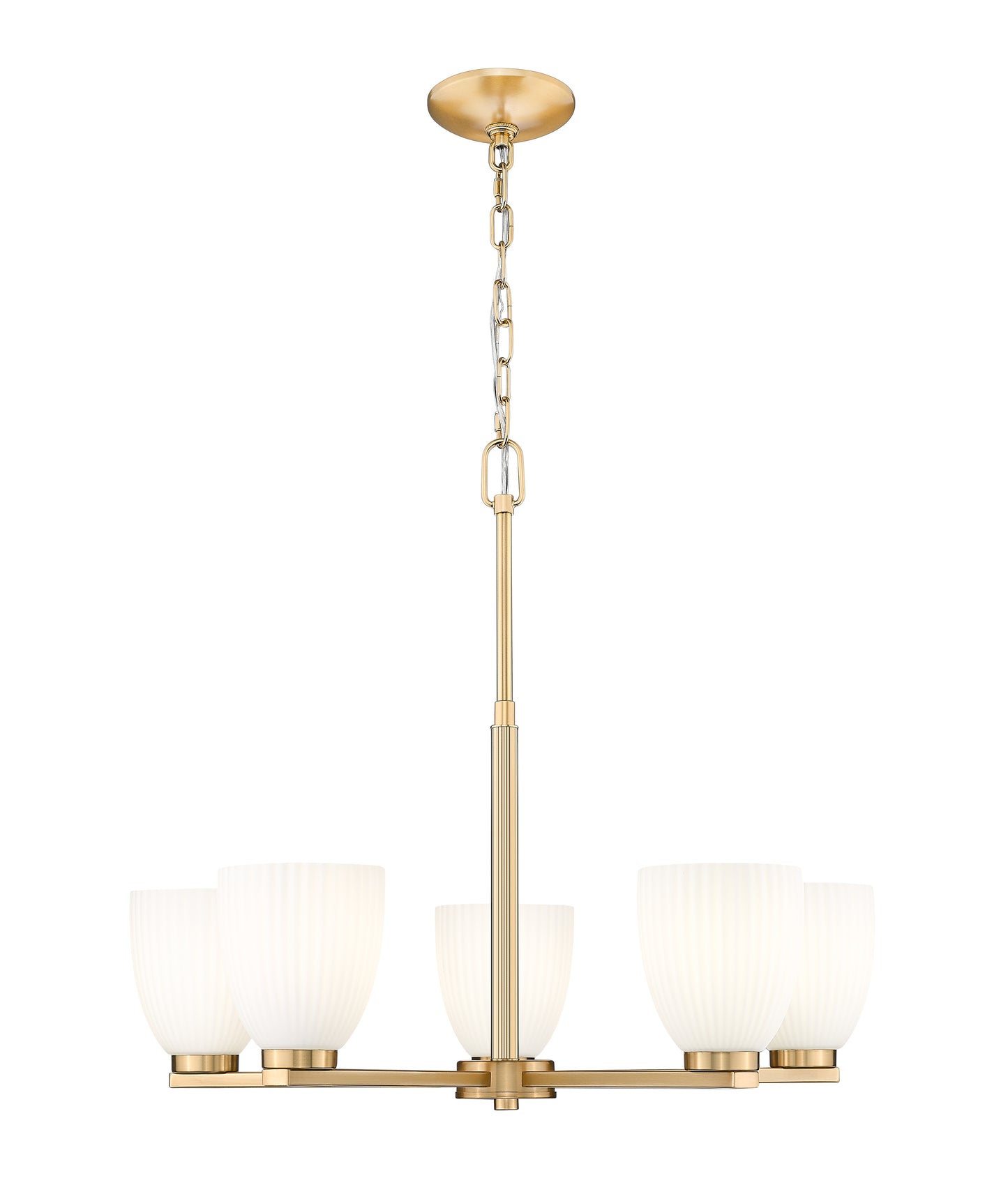 7518-5MGLD - Naya 5 Light 25" Chandelier - Modern Gold