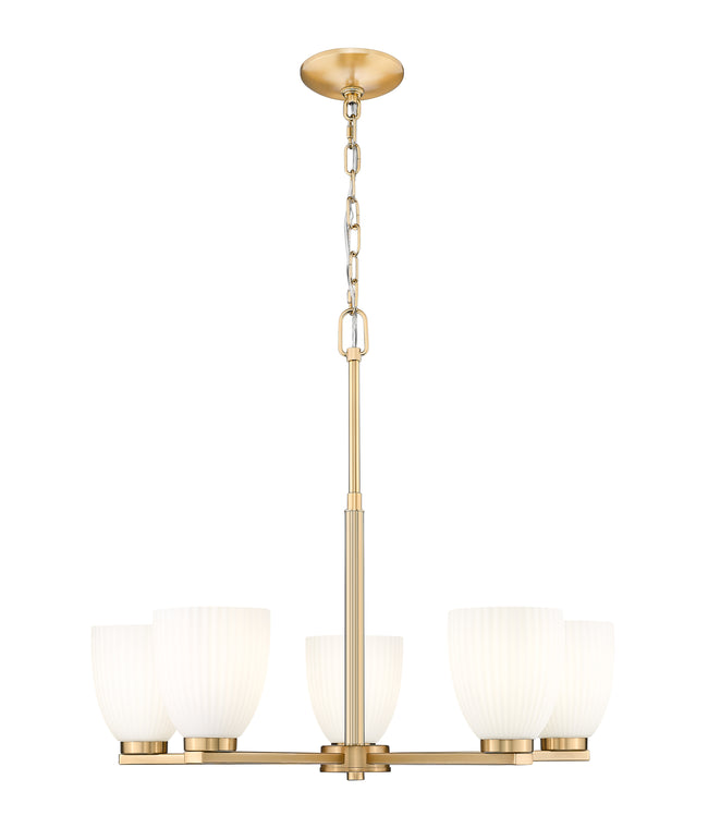 7518-5MGLD - Naya 5 Light 25" Chandelier - Modern Gold