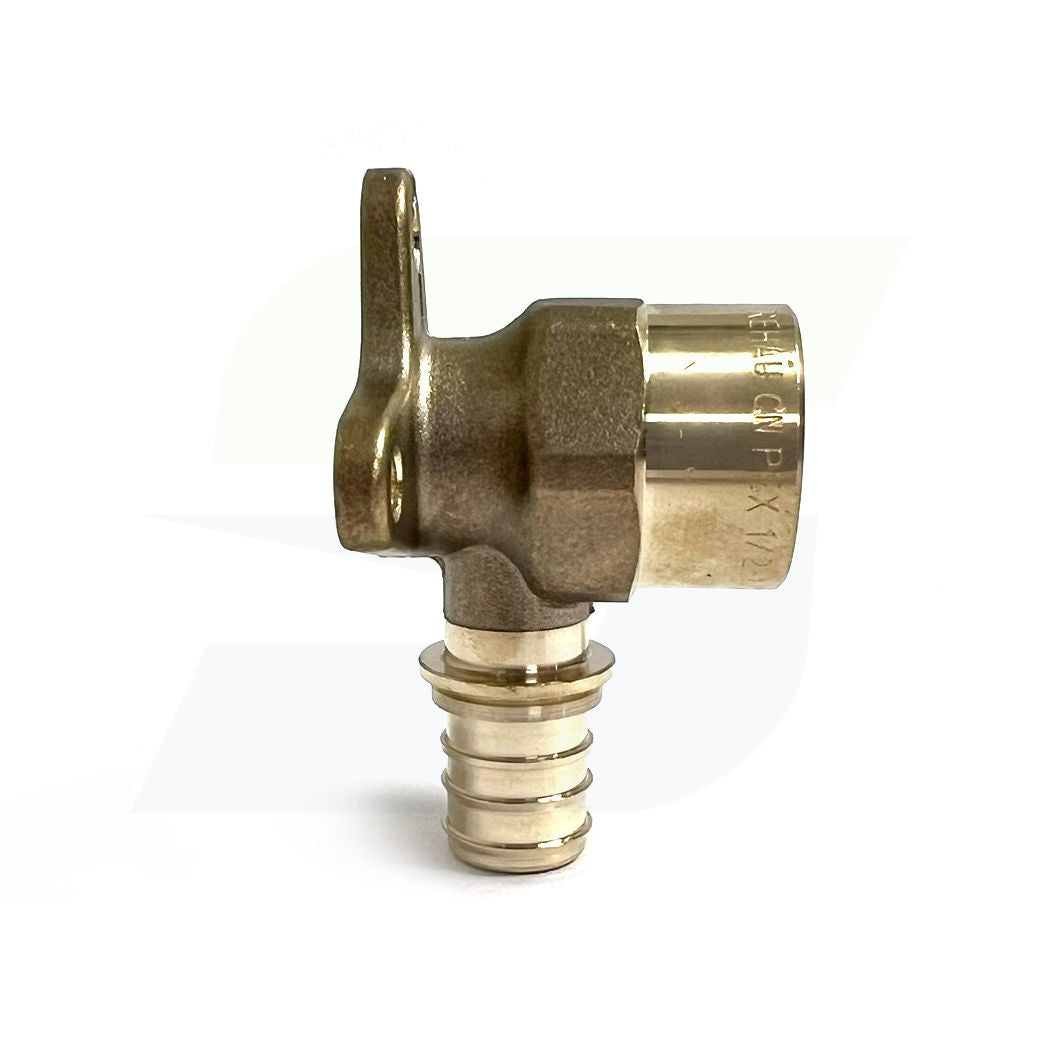 422006-001 - 3/4" PEX x 3/4" FPT EVERLOC+ LF Brass Drop Ear Elbow