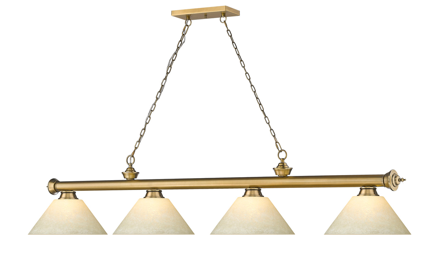 2306-4RB-AGM14 - Cordon 4 Light 81" Billiard - Rubbed Brass