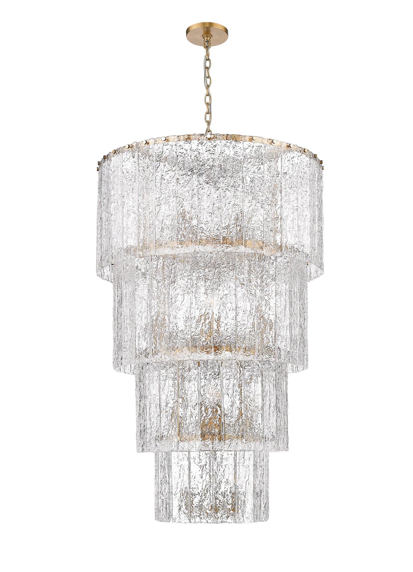 1943-48MGLD - Glacier 18 Light 31" Chandelier - Modern Gold