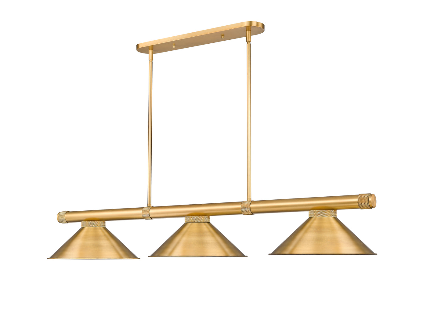 3050-3RB-RB15 - Vanguard 3 Light 58" Billiard - Rubbed Brass