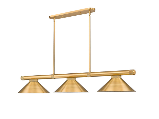 3050-3RB-RB15 - Vanguard 3 Light 58" Billiard - Rubbed Brass
