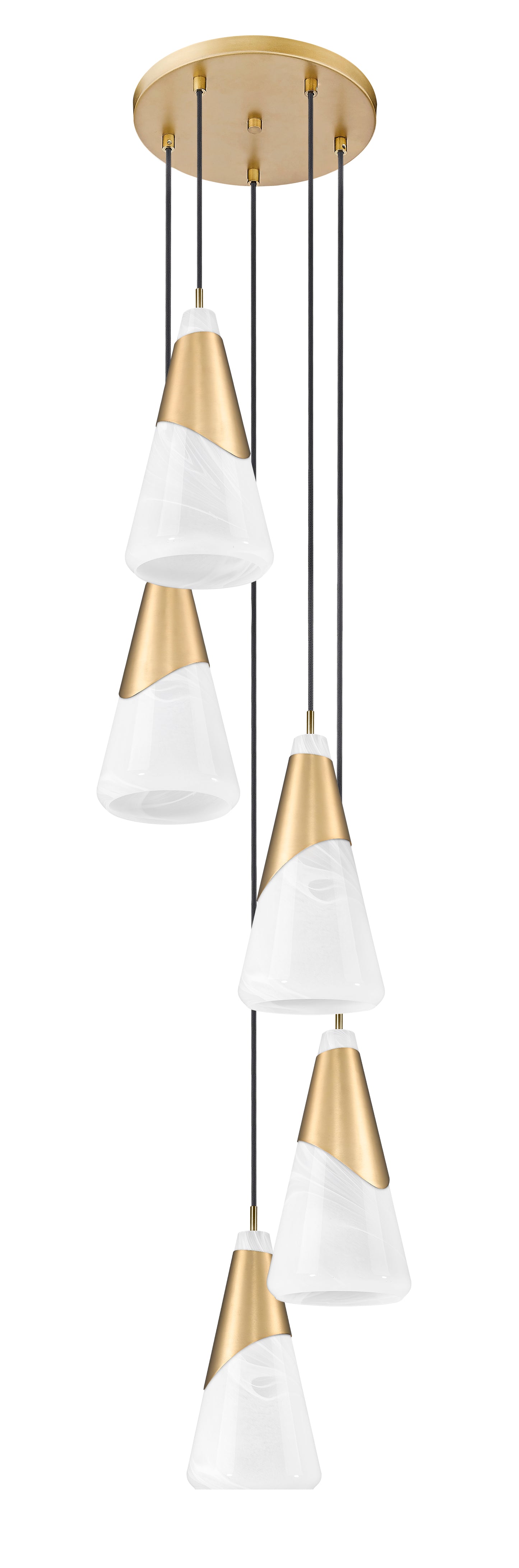 828P7-5R-MGLD - Aimie 5 Light 12" Chandelier - Modern Gold