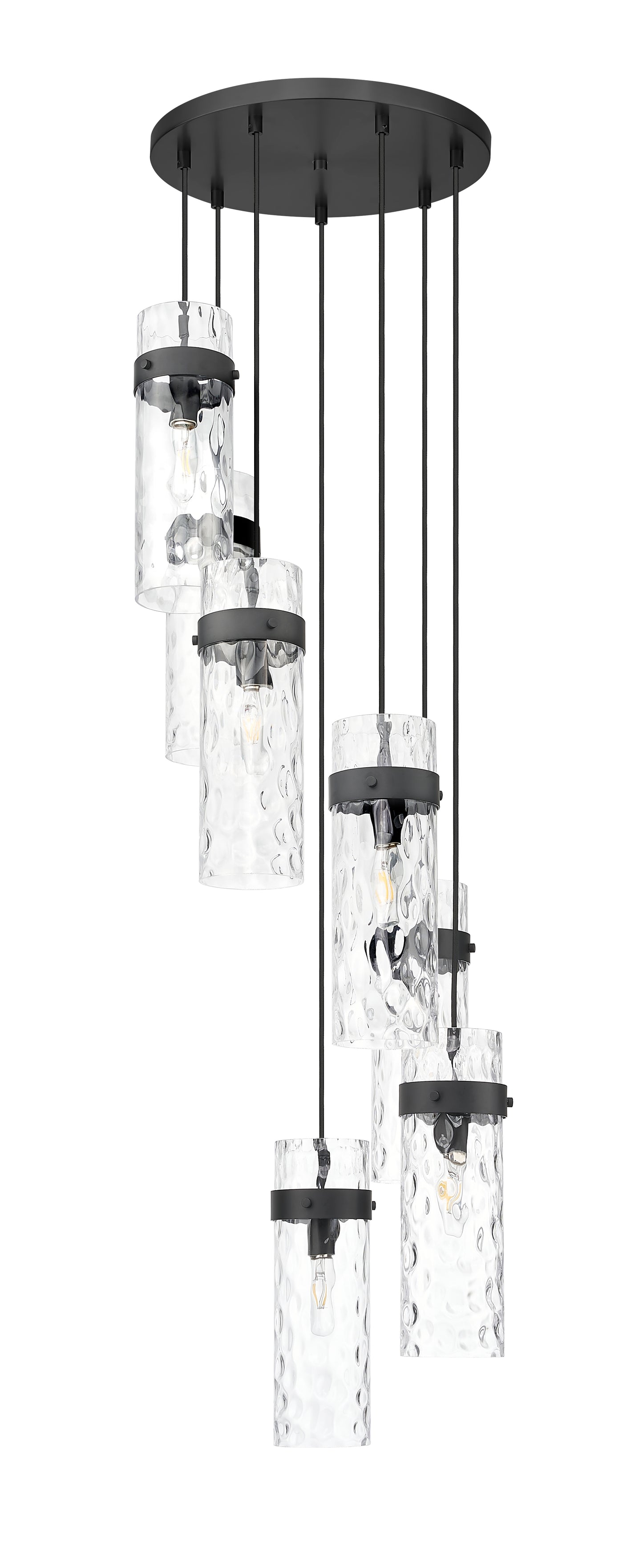 7002P5-7R-MB - Fontaine 7 Light 20" Chandelier - Matte Black